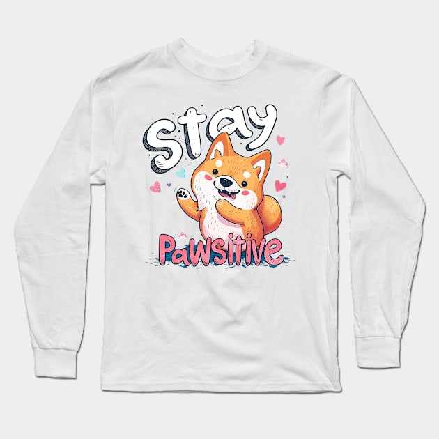 stay pawsitive Long Sleeve T-Shirt by sample the dragon